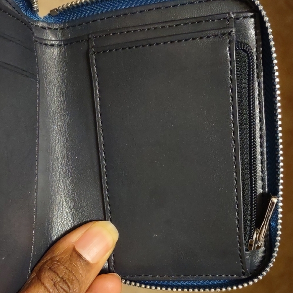 Coach Blue and Brown Leather Wallet - Picture 8 of 9